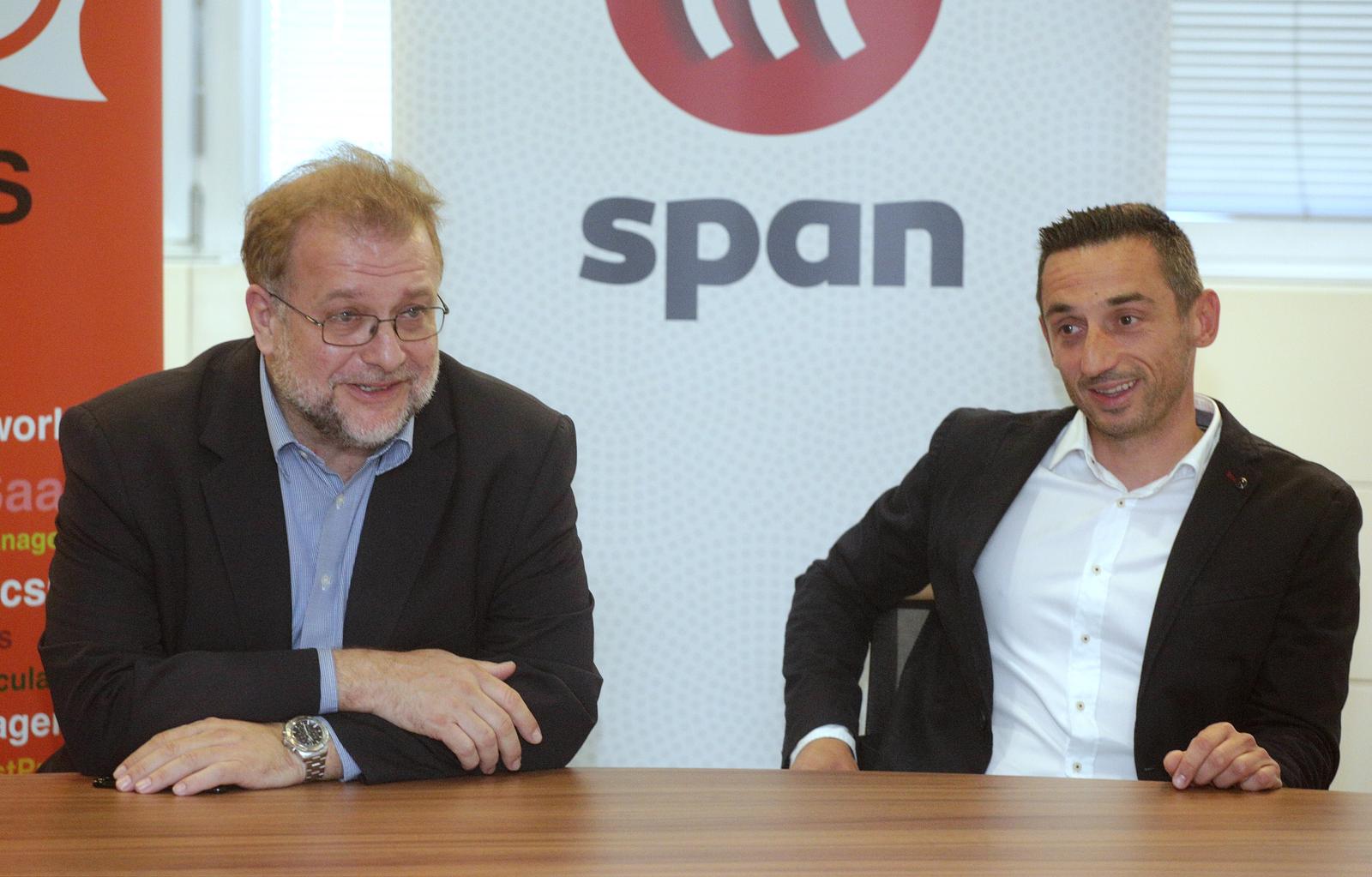 26.05.2017., Zagreb - Tvrtka Span, povodom prosirenja poslovanja s razvojem softwara, organizirala konferenciju za medije. Nikola Dujmovic, Sven Marusic.rPhoto: Zarko Basic/PIXSELL