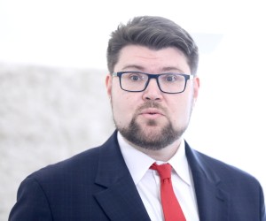 28.03.2022., Zagreb - Na konferencija za medije odrzanoj u Saboru zastupnik Pedja Grbin govorio je o slucaju ministrice Tramisak i ostalim aktualnim dogadjanjima. Photo: Patrik Macek/PIXSELL
