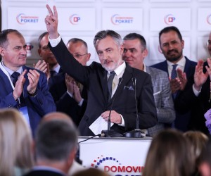 30.05.2021., Zagreb - Izborni stozer u drugom krugu kandidata Domovinskog pokreta i Zelene liste za gradonacelnika Zagreba Miroslava Skore u hotelu International. Nakon objave rezultata Skoro se obratio javnosti, priznao poraz i cestitao Tomasevicu. Photo: Marin Tironi/PIXSELL