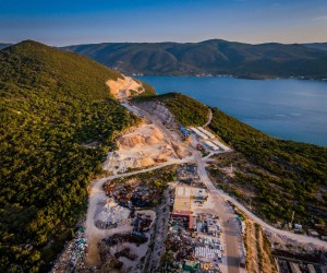 16.08.2021., Brijesta - Fotografija iz zraka Peljeskog mosta. Pogled na juzni dio mosta. Photo: Zvonimir Barisin/PIXSELL