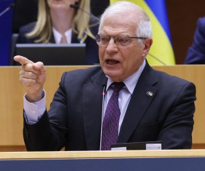 European Union foreign policy chief Josep Borell addresses the special session to debate its response to the Russian invasion of Ukraine, in Brussels, Belgium March 1, 2022. REUTERS/Yves Herman Photo: YVES HERMAN/REUTERS