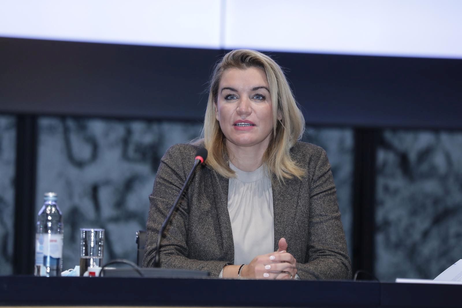 26.11.2021., Zagreb - U prostoru Nacionalne i sveucilsne knjiznice dodjeljene su Drzavne nagrade za sport 'Franjo Bucar' za 2021. godinu.
Dodjeli nagrada osim laureta prisustvovao je i premijer Andrej Plenkovic i ministrica sporta i turizma Nikolina Brnjac. Photo: Robert Anic/PIXSELL