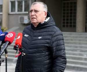 29.01.2022., Zagreb - Izjave za medije predstavnika Stozera civilne zastite Republike Hrvatske i HZJZ ispred zgrade Ministarstva unutarnjih poslova. Ministar Davor Bozinovic i Krunoslav Capak. Photo: Igor Kralj/PIXSELL