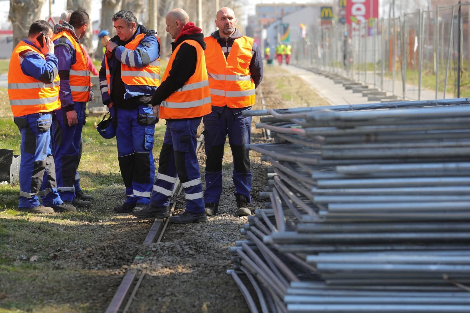 21.03.2022., Osijek - Pocetak radova na modernizaciji tramvajske pruge i tramvajskih stajalista u sklopu projekta "Modernizacija tramvajske infrastrukture na podrucju grada Osijeka." Photo: Dubravka Petric/PIXSELL