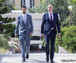 21.06.2021., Split - Odrzana je prva konstituirajuca sjednica Gradskog vijeca Grada Splita.rBojan Ivosevic, Ivica PuljakrPhoto: Miroslav Lelas/PIXSELL
