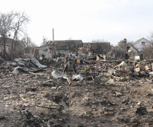 epa09874497 General view of Chernihiv city which was blocked by Russian troops for a long time, Ukraine, 06 April 2022. Some cities and villages had recently been recaptured by the Ukrainian army from Russian forces and now people try to restore normal life there. On 24 February, Russian troops had entered Ukrainian territory in what the Russian president declared a 'special military operation', resulting in fighting and destruction in the country, a huge flow of refugees, and multiple sanctions against Russia.  EPA/STR