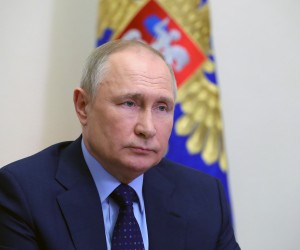 epa09875949 Russian President Vladimir Putin holds a meeting with Russian Security Council permanent members via a videoconference at the Novo-Ogaryovo state residence outside Moscow, Russia, 07 April 2022.  EPA/MIKHAIL KLIMENTYEV / SPUTNIK / KREMLIN POOL MANDATORY CREDIT
