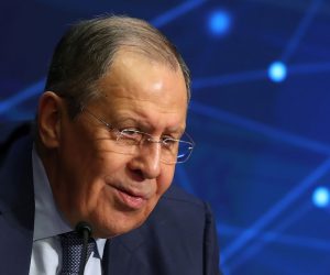 epa09889453 Russian Foreign Minister Sergei Lavrov attends the Digital International Relations forum at the MGIMO Moscow State Institute of International Relations in Moscow, Russia, 14 April 2022. The forum runs from 14 to 15 April.  EPA/MAXIM SHIPENKOV