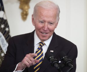 epa09913245 US President Joe Biden delivers remarks at an event for national and state teachers of the year, in the East Room of the White House in Washington, DC, USA, 27 April 2022. US President Joe Biden and First Lady Jill Biden hosted the Council of Chief State School Officers' 2022 National and State Teachers of the Year.  EPA/MICHAEL REYNOLDS