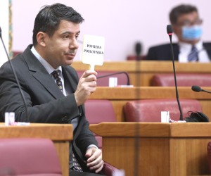 01.04.2022., Zagreb - Sabor 10. sjednicu nastavlja raspravom o prijedlogu zakona o Izvjescu o radu probacijske sluzbe za 2020. Nikola Grmoja   Photo: Patrik Macek/PIXSELL