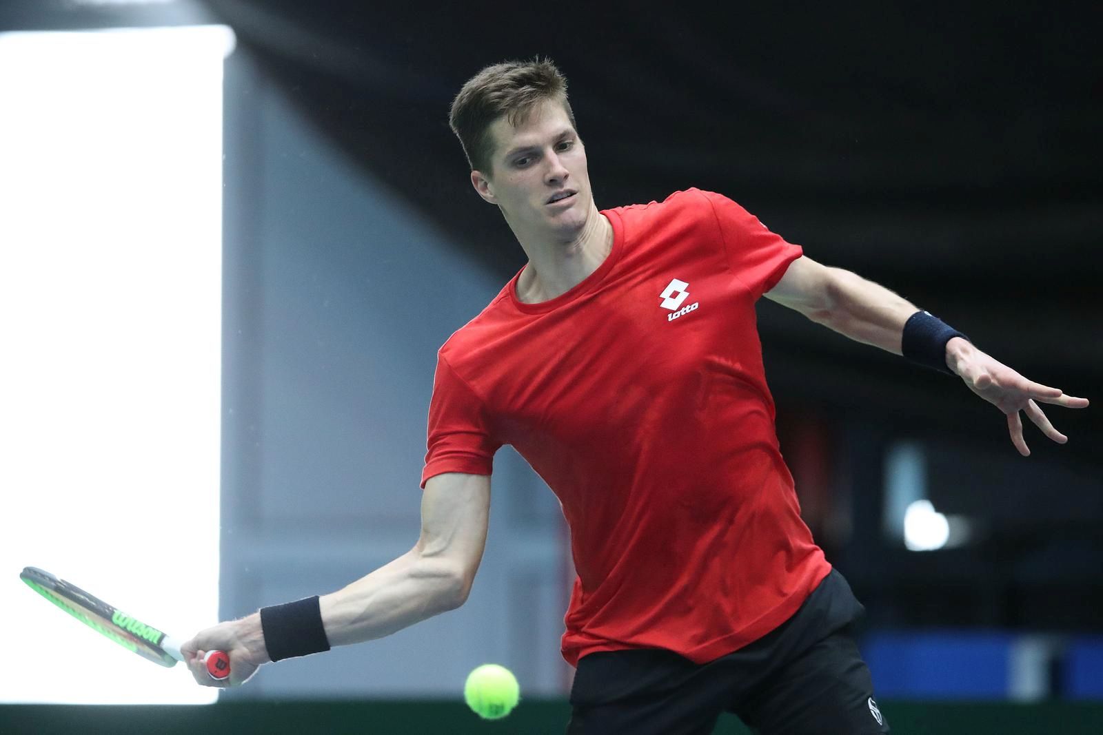 02.03..2020., Zagreb, Dom Sportova - Trening hrvatske Davis Cup reprezentacije u dvorani II Doma sportova. Nino SerdarusicrPhoto: Igor Kralj/PIXSELLrr