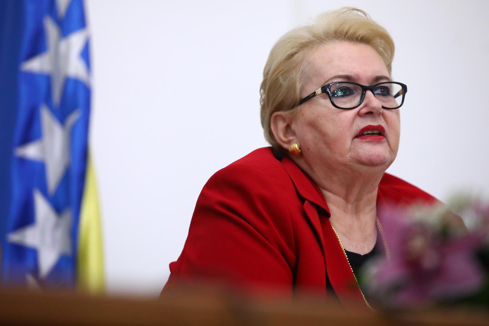 10.03.2022., Sarajevo, Bosna i Hercegovina - Nakon sastanka Njemacke ministrice vanjskih poslova Annalene Baerbock i ministrice vanjskih poslova BiH Bisere Turkovic odrzana je konferencija za medije.  
  Photo: Armin Durgut/PIXSELL