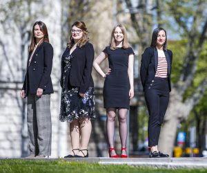 12.04.2022., Zagreb - U Mestrovicevom paviljonu odrzana je svecana dodjela stipendija Nacionalnog programa "Za zene u znanosti". Natalia Ivanjko, Katarina Muzina, Ana Novacic, Marsela Polic   Photo: Slavko Midzor/PIXSELL