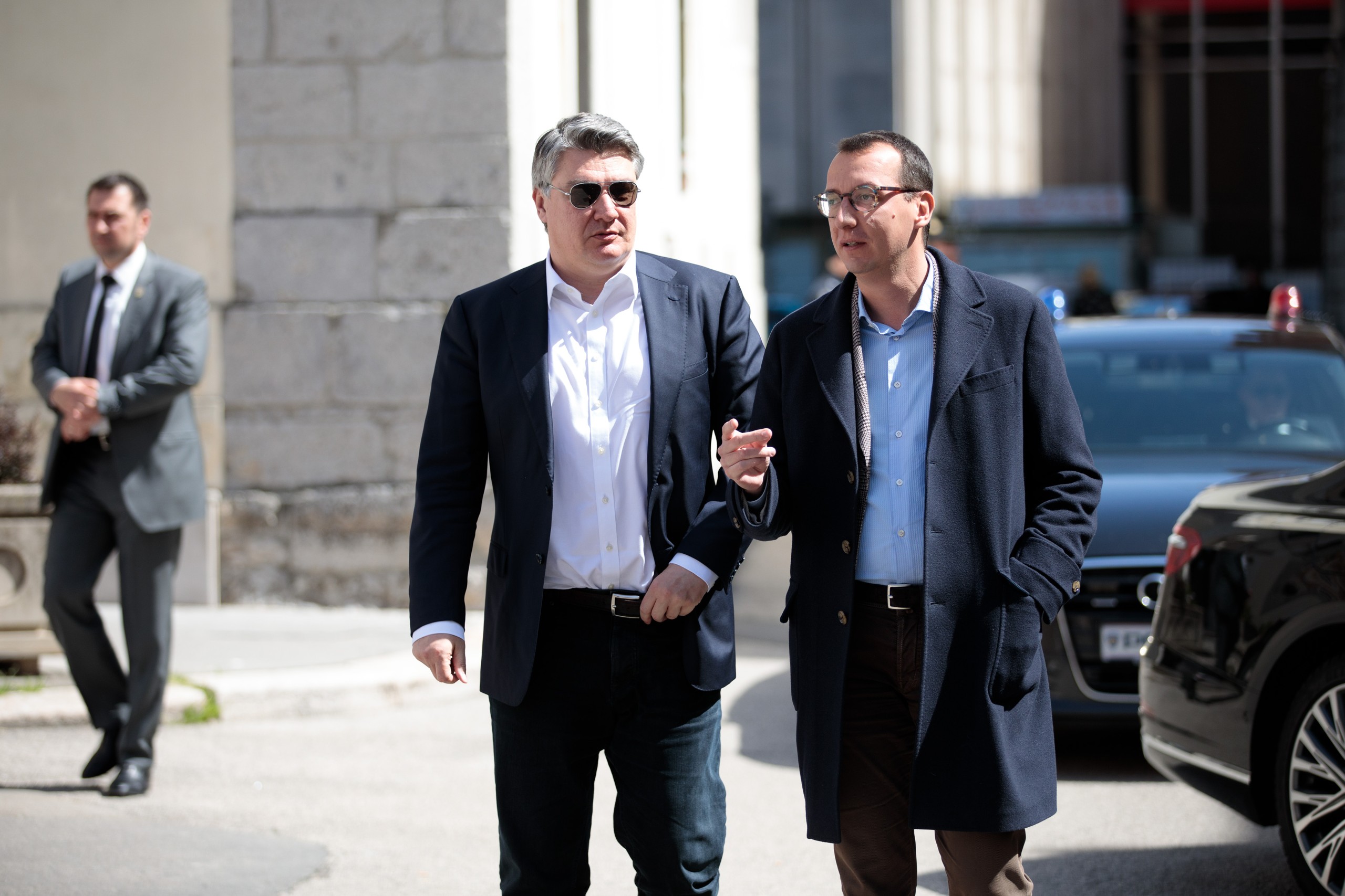 13.4.2022.,  Rijeka -  Predsjednik Republike Hrvatske Zoran Milanovic u posjetu je Rijeci. Predsjednik Zoran Milanovic, gradonacelnik Rijeke Marko Filipovic Photo: Nel Pavletic/PIXSELL Photo: Nel Pavletic/PIXSELL