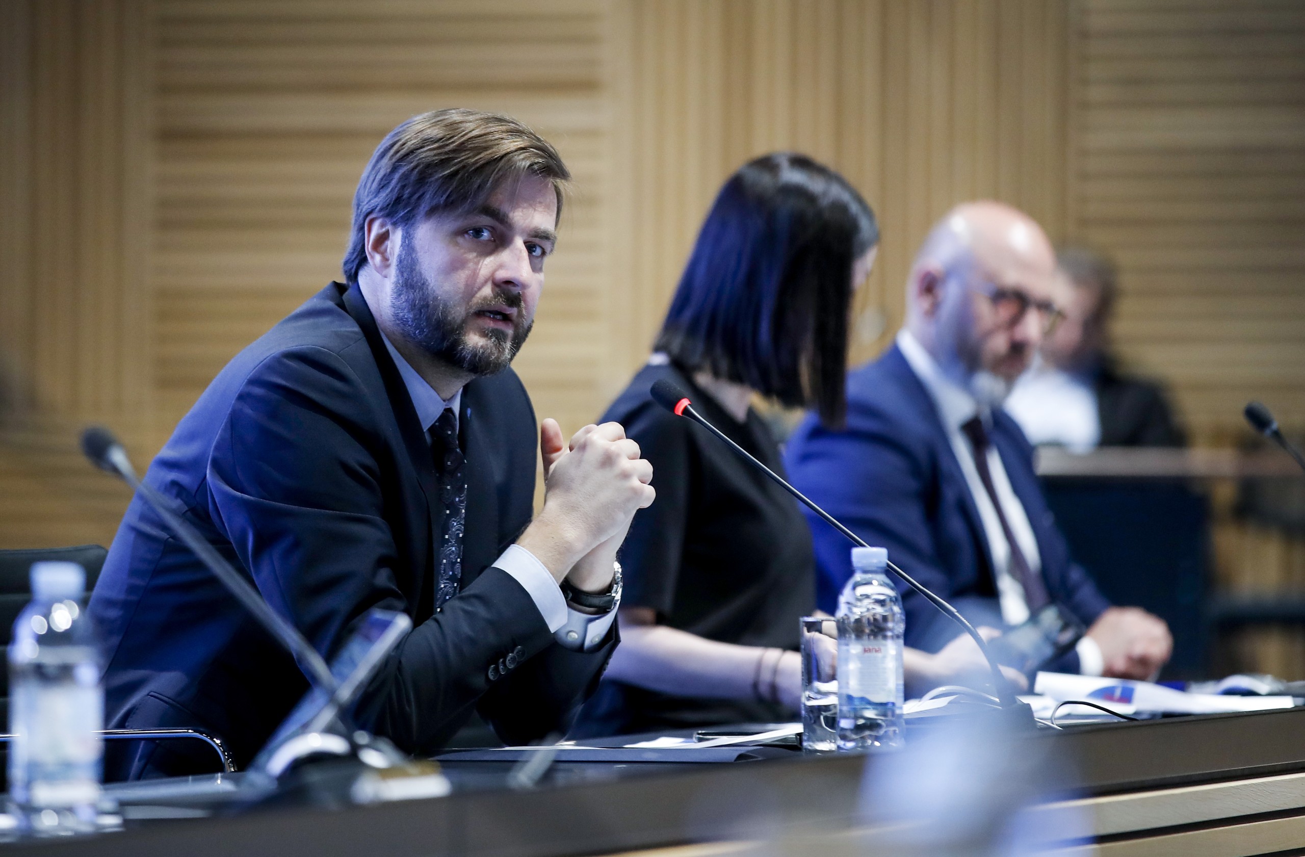 14.04.2022., Zagreb - U Nacionalnoj i sveucilisnoj knjiznici odrzano je predstavljanje natjecaja sufinanciranih iz Nacionalnog programa oporavka i otpornosti, ukupne vrijednosti preko 1,6 milijardi kuna, u okviru poziva Financiranje provedbe investicijskih projekata koji se odnose na manje dijelove sustava javne vodoopskrbe i javne odvodnje otpadnih voda i poziva Izgradnja i opremanje logisticko-distributivnih centara za voce i povrce. ministar gospodarstva i odrzivog razvoja Tomislav Coric   Photo: Slavko Midzor/PIXSELL
