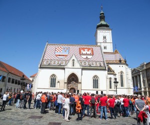 14.04.2022., Zagreb - Zaposlenici Hitne sluzbe prosvjeduju ispred zgrade Vlade na Trgu svetog Marka. Photo: Matija Habljak/PIXSELL