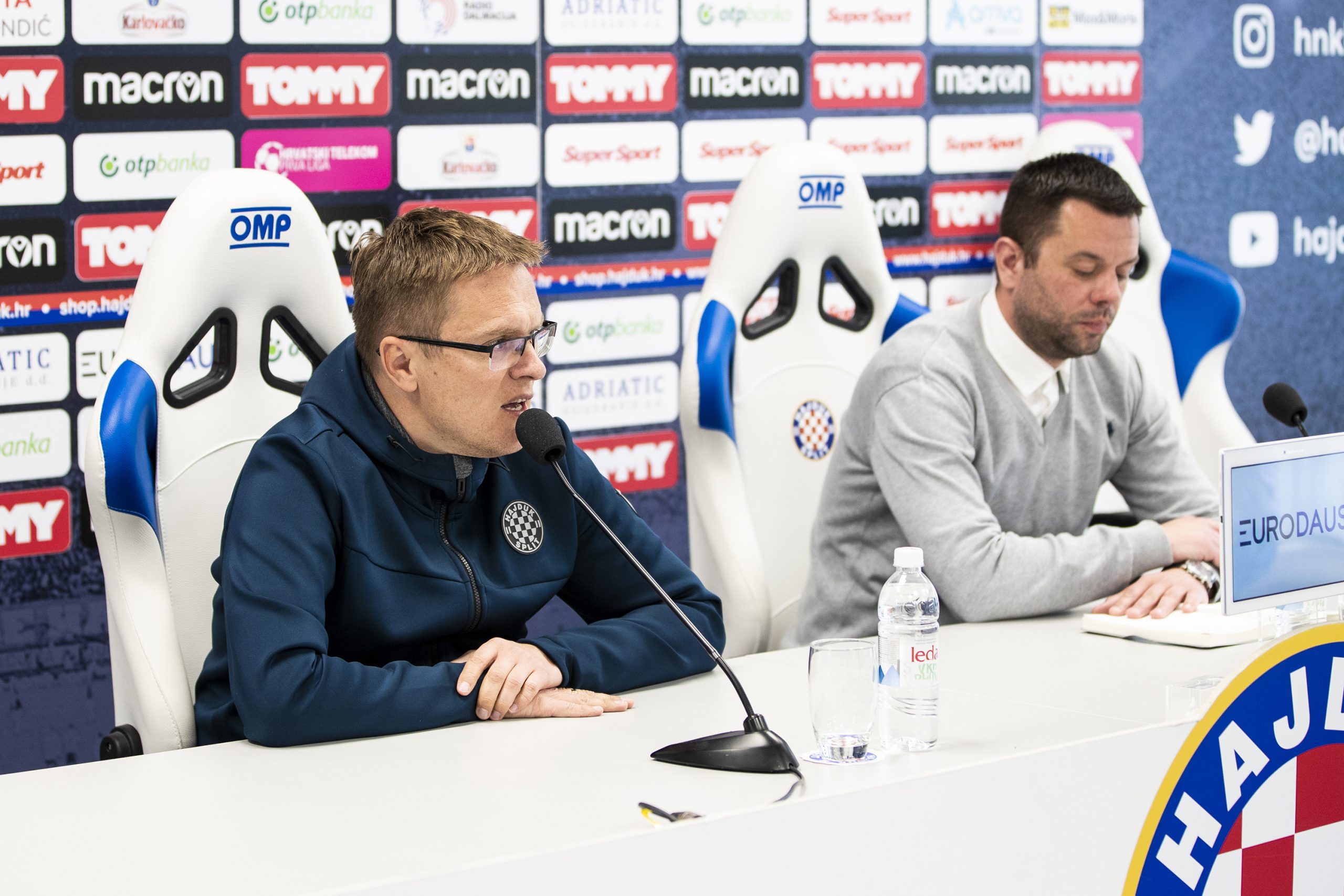 19.04.2022., Split - Trener Hajduka Valdas Dambrauskas odrzao je na stadionu Poljud konferenciju za medije uoci sutrasnje utakmice izmedju Hajduka i Dinama. Photo: Milan Sabic/PIXSELL