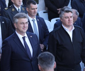 28.04.2022., Klis - Svecana akademija povodom 31. Obljetnice 4.  Gardijske brigade. Na svecanoj akademiji sudjeluju Premijer Andrej Plenkovic i Predsjednik Zoran Milanovic.  Photo: Ivo Cagalj/PIXSELL