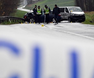 31.03.2022., Mihaljevci, Pozega - U sudaru tri automobila na dionici ceste  Pozega - Velika kod mjesta Mihaljevci smrtno stradala jedna osoba. Photo: Ivica Galovic/PIXSELL