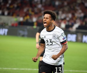05.09.21 Deutschland - Armenien Deutschland, Stuttgart, 05.09.2021, Fussball, WM Qualifikation, DFB Deutschland - Armenien: Karim Adeyemi Deutschland Jubel Tor 6:0 Adeyemi. *** 05 09 21 Germany Armenia Germany, Stuttgart, 05 09 2021, football, world cup qualification, DFB Germany Armenia Karim Adeyemi Germany cheer goal 6 0 Adeyemi