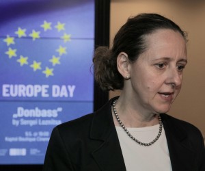 Zagreb,9.05.2022 .- Projekcija ukrajinskog filma "Donbas" redatelja Sergeja Loznice u povodu obilježavanja Dana Europe 9. svibnja. Prije projekcije izjave su dali ministrica kulture i medija Nina Obuljen Koržinek, ravnatelji HAVC-a Christopher Peter Marcich, voditelj Predstavništva Europske komisije u Hrvatskoj Ognian Zlatev, izvanredni i opunomoćeni veleposlanik Ukrajine Vasyl Kyrylych, voditeljica DKE – Ureda MEDIA RH Martina Petrović.foto HINA/ Tomislav Pavlek/ tp