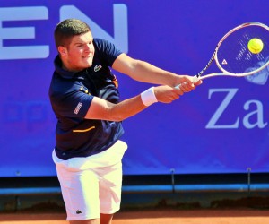 Zagreb, 11.05.2022 - (Arhivska fotografija od 10.05.2022) Ponajbolji teniski junior svijeta, 17-godinji Spliæanin Mili Poljièak ostvario je u srijedu svoju najveæu pobjedu u seniorskoj konkurenciji svladavi sa 6-3, 7-5 Talijana Federica Gaija (ATP - 186.), to mu je donijelo plasman u èetvrtfinale ATP Challengera Zagreb Open.  foto HINA/ Zagreb Open/ Inga Æuiæ/ ik