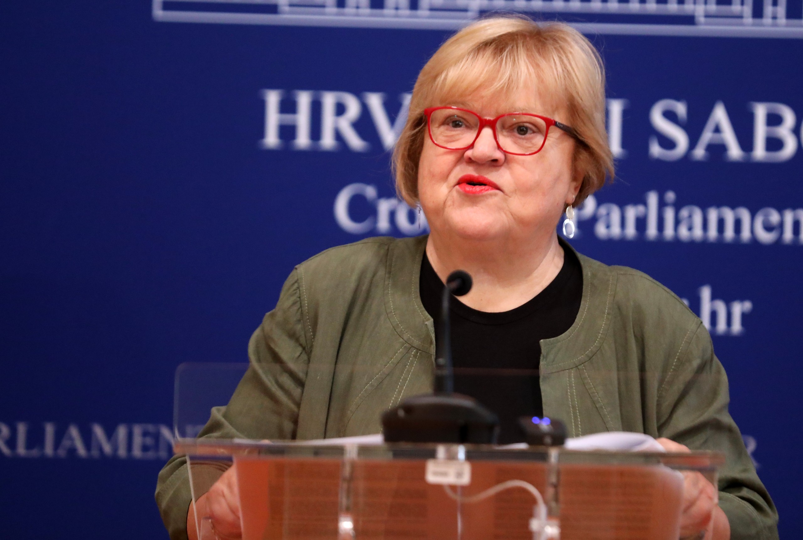 Zagreb, 26.5.2022.- Konferencija za medije zastupnice Anke Mrak Taritaš. Na fotografiji Anka Mrak Taritaš.  foto HINA/ Daniel KASAP/ dk