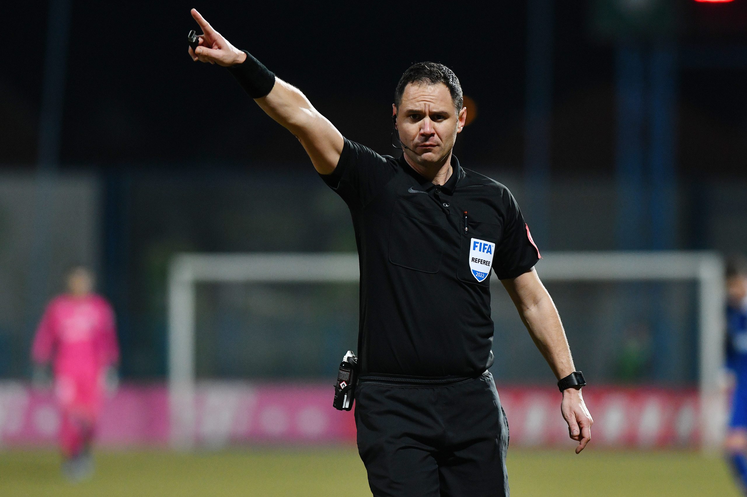 04.02.2022., Gradski stadion Ivan Kusek Apas, Koprivnica - Hrvatski Telekom Prva liga, 22. kolo, NK Slaven Belupo - HNK Sibenik. Sudac Fran Jovic   Photo: Vjeran Zganec Rogulja/PIXSELL