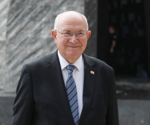 05.08.2021., Knin - Svecani program i povodom Dana pobjede i Domovinske Zahvalnosti te Dana hrvatskih branitelja. polaganje vijenaca kod spomenika hrvatske pobjede Oluja 95, na Trgu dr. Ante Starcevica. Mate Granic. Photo: Dusko Jaramaz/PIXSELL