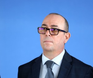 06.05.2022., Zagreb - U nacionalnoj i sveucilisnoj knjiznici odrzano je potpisivanje kolektivnog ugovora za drzavne sluzbenike i namjestenike te Temeljnog kolektivnog ugovora za sluzbenike i namjestenike u javnim sluzbama. Izjava nakon potpisivanja ugovora. Dubravko Jagic. Photo: Luka Stanzl/PIXSELL