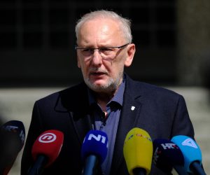 08.05.2022., Zagreb - Ministar unutarnjih poslova Davor Bozinovic dao je izjavu za medije vezano uz posjet premijera Republike Hrvatske, Andreja Plenkovica, Ukrajini i ukrajinskom predsjedniku Vladimiru Zelenskom. Photo: Slaven Branislav Babic/PIXSELL