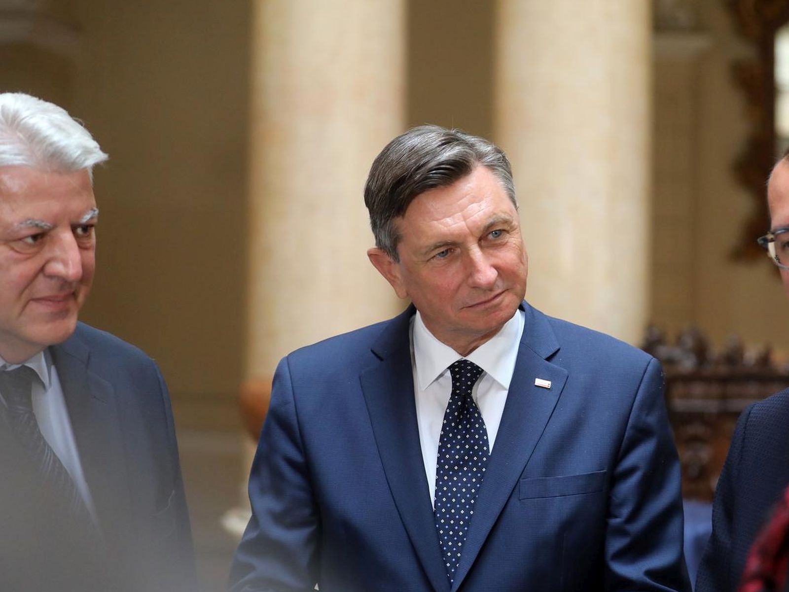 10.05.2022., Rijeka - Slovenski predsjednik Borut Pahor sudjelovao je na proslavi 30 godina od osnivanja Saveza slovenskih drustava u Hrvatskoj. Uz Pahora nazocili su gradonacelnik Marko Filipovioc, zupan Zlatko Komadina i predsjednica saveza Slovenaca Barbara Riman. Svecanost je odrzana u Pomorskom i povijesnom muzeju Hrvatskog primorja "guvernerovoj palaci"
  Photo: Goran Kovacic/PIXSELL