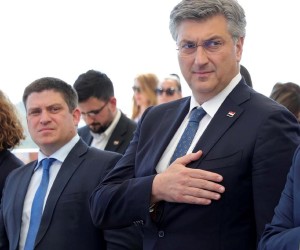 11.05.2022., Dubrovnik - Predsjednik Vlade Andrej Plenkovic sudjelovao je na svecanosti obiljezavanja 20 godina od zavrsetka radova na izgradnji mosta dr. Franje Tudjmana. (11.05.2022., Dubrovnik - Predsjednik Vlade Andrej Plenkovic sudjelovao je na s