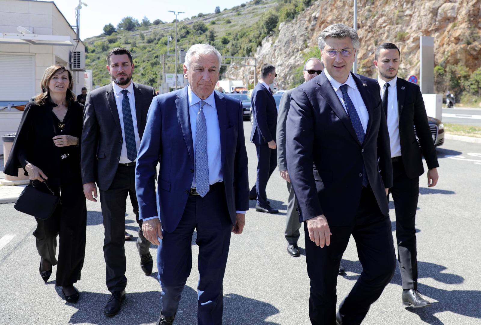11.05.2022., Dubrovnik - Predsjednik Vlade Andrej Plenkovic sudjelovao je na svecanosti obiljezavanja 20 godina od zavrsetka radova na izgradnji mosta dr. Franje Tudjmana. Photo: Grgo Jelavic/PIXSELL