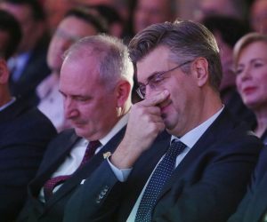 12.01.2019., Split - Odrzana svecana sjednica u povodu 29. obljetnice utemeljenja HDZ-a u Splitu. Andro Krstulovic Opara, Andrej Plenkovic. rPhoto: Ivo Cagalj/PIXSELL