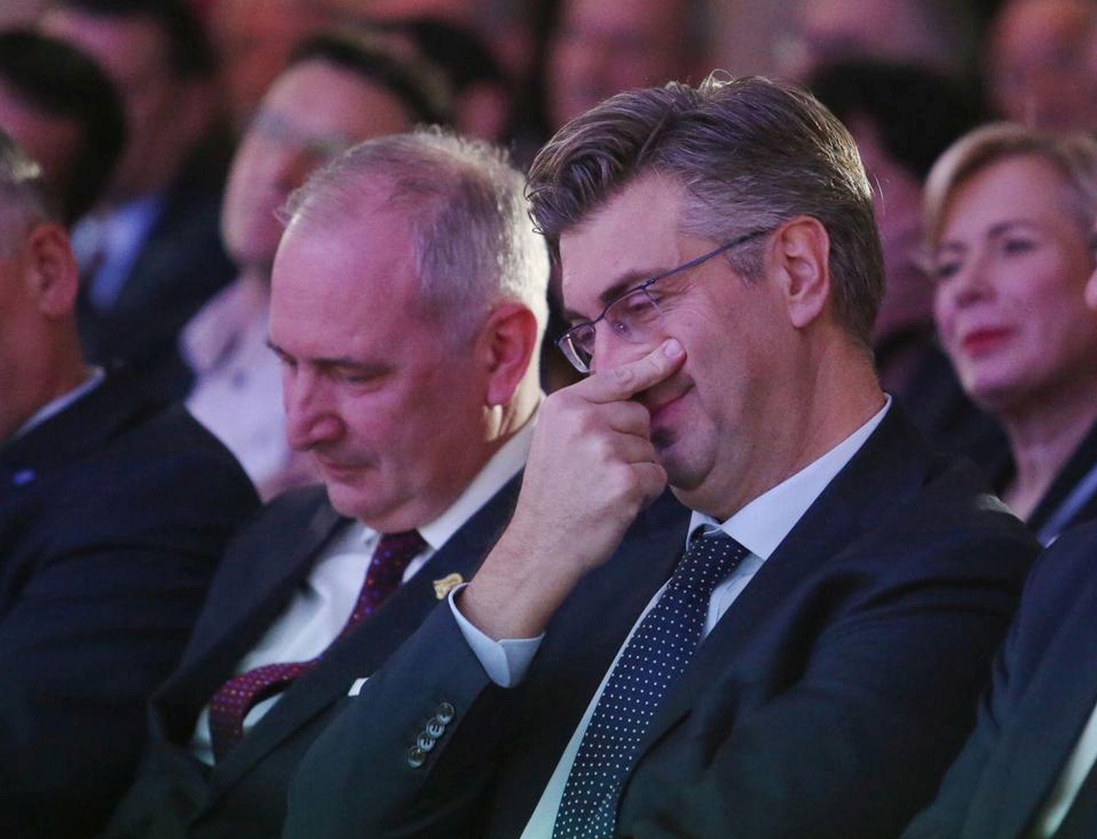 12.01.2019., Split - Odrzana svecana sjednica u povodu 29. obljetnice utemeljenja HDZ-a u Splitu. Andro Krstulovic Opara, Andrej Plenkovic. rPhoto: Ivo Cagalj/PIXSELL