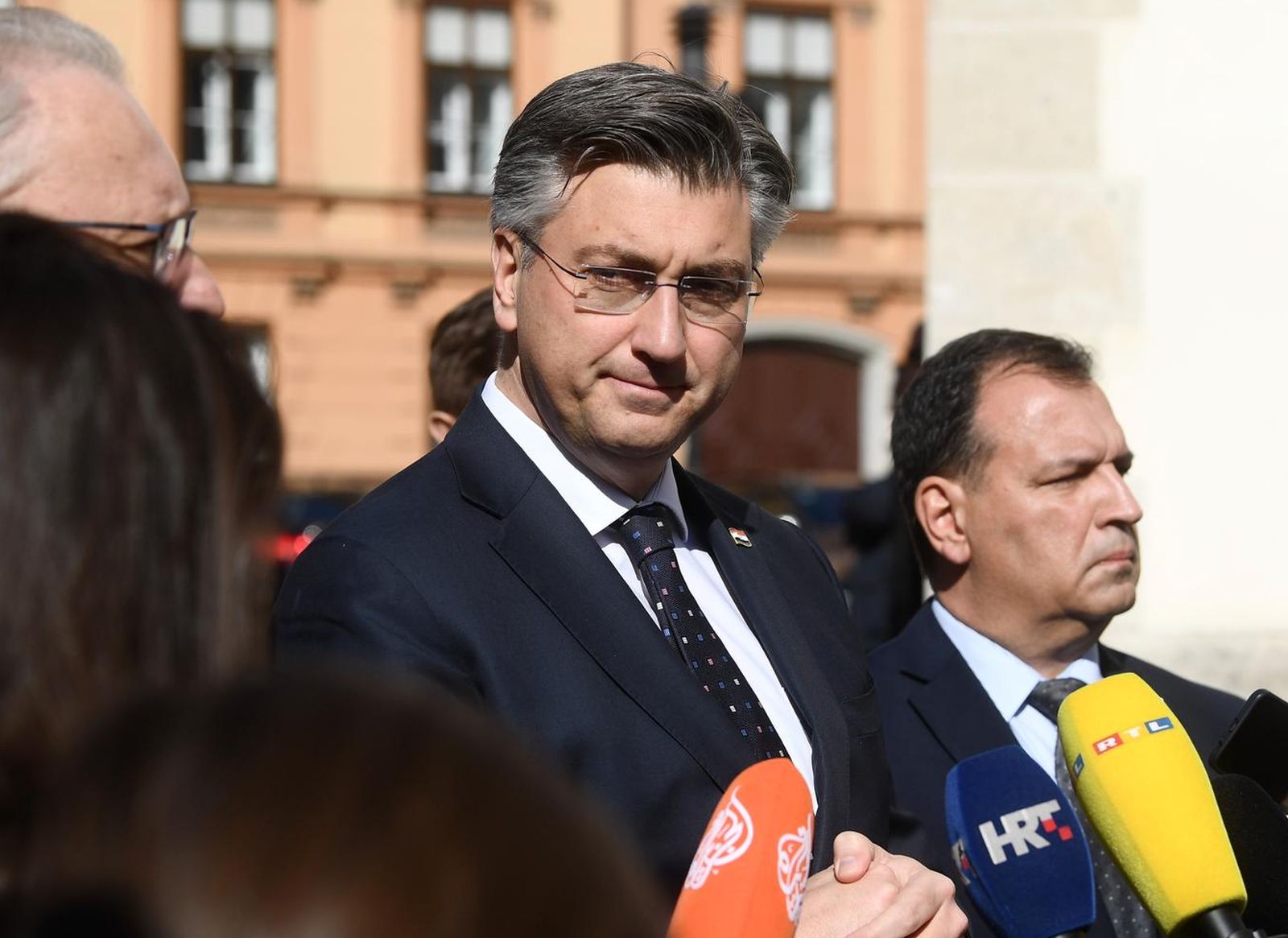 15.03.2020., Zagreb - Izjave nakon sastanka Kriznog stozera. Andrej Plenkovic, Vili Beros. rPhoto: Marko Lukunic/PIXSELL