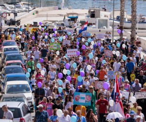 21.05.2022., Split - U Splitu odrzan 4. Hod za zivot s Rive do Zvoncaca.
 Photo: Miroslav Lelas/PIXSELL