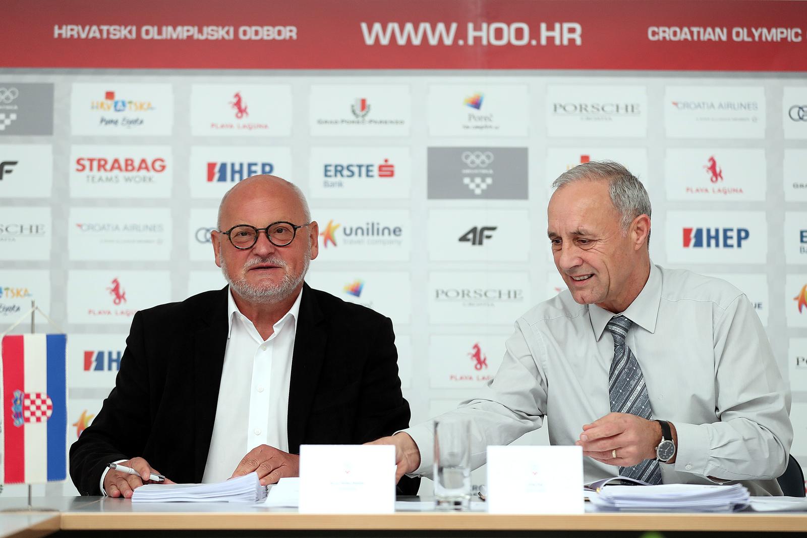 Zagreb: Sjednica Vijeća HOO-a 22.01.2019., Zagreb - Sjednica Vijeca HOO-a na kojoj se raspravljalo o unaprjedjenju statusa sporta u Republici Hrvatskoj. Zlatko Matesa, Josip Cop. rPhoto: Goran Stanzl/PIXSELL