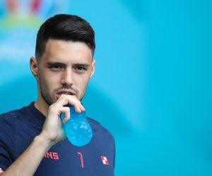 27.6.2021., Kopenhagen, Danska - UEFA Europsko prvenstvo 2020, navijaci Hrvatske i Spanjolske u gradu dan uoci utakmice osmine finala Hrvatske protiv Spanjolske. Josip Brekalo. rPhoto: Goran Stanzl/PIXSELL