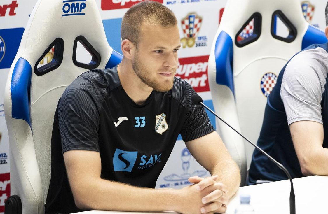 25.05.2022., Split - Konferencija za medije HNK Rijeka uoci utakmice finala kupa na Poljudu.
Hrvoje Smolcic, Goran Tomic
Photo: Milan Sabic/PIXSELL Photo: Milan Sabic/PIXSELL