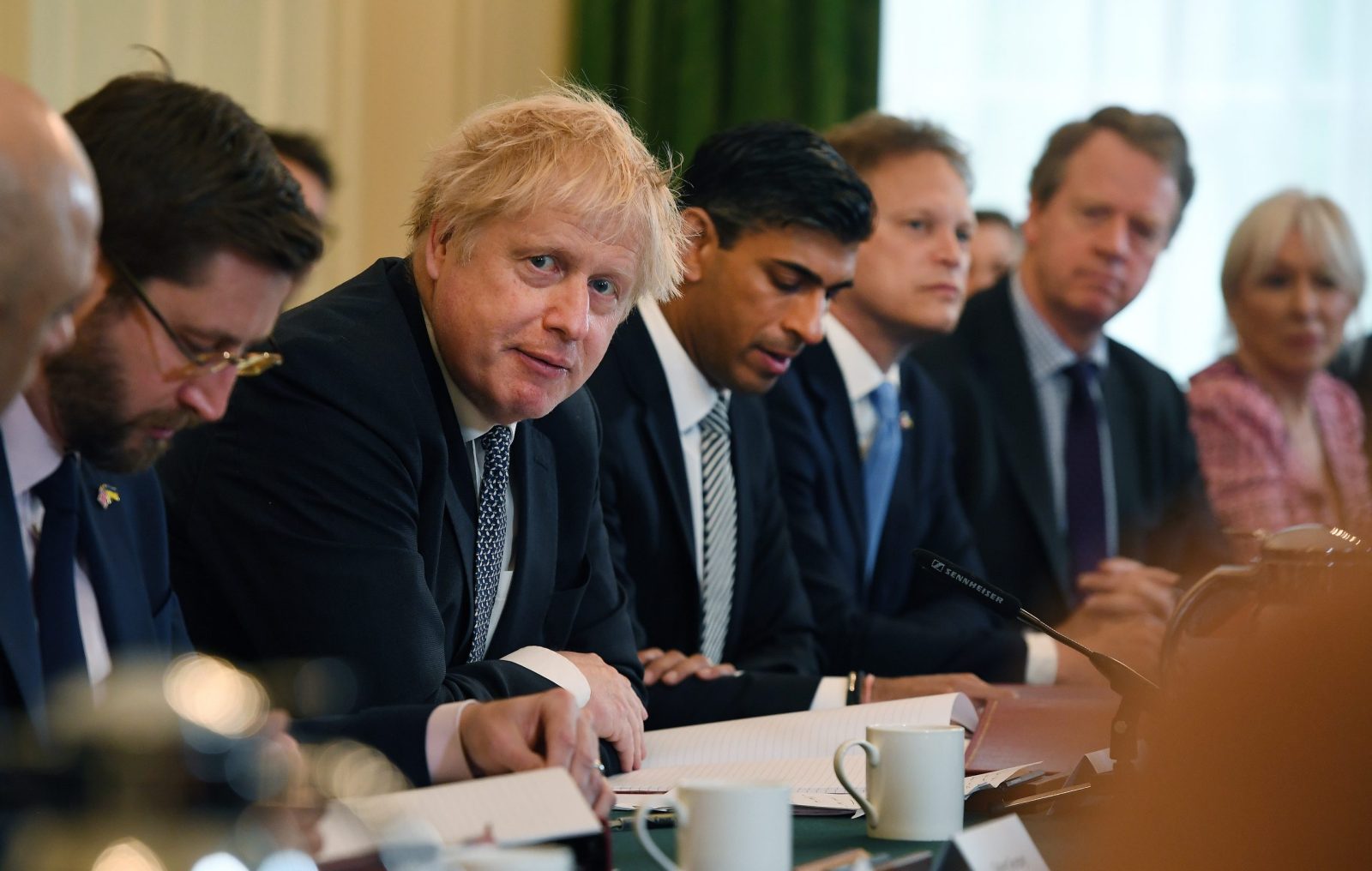 epa09971013 British Prime Minister Boris Johnson (2-L) chairs a Cabinet meeting at 10 Downing Street in London, Britain, 24 May 2022. Johnson is under pressure over 'party gate' allegations following new photographs showing him attending a party during the Covid-19 lockdown.  EPA/ANDY RAIN POOL