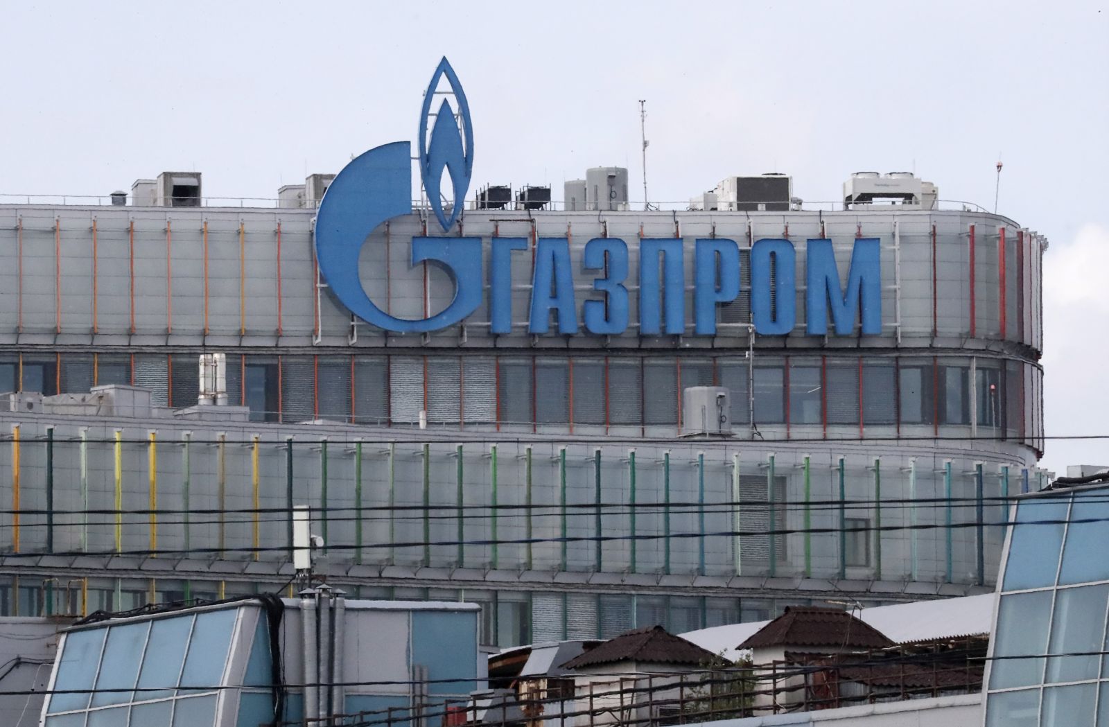 epa09989840 A Gazprom office in St. Petersburg, Russia, 01 June 2022. Gazprom has confirmed on the day the suspension of gas supplies to Denmark's Orsted as well as to Shell Energy Europe Limited 'due to failure to pay in rubles.' Russian President Putin announced on 31 March that he signed a decree on transitioning to payments for Russian natural gas in rubles for 'unfriendly countries', threatening supply disruption unless target nations comply.  EPA/ANATOLY MALTSEV