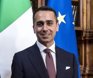 epa10015533 Italian Foreign Minister Luigi Di Maio (R) and NASA Administrator Bill Nelson pose for a picture during their meeting at Chigi Palace in Rome, Italy, 16 June 2022.  EPA/ANGELO CARCONI