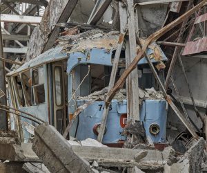 epa10020770 A destroyed tramway depot after recently shelling in Kharkiv, Ukraine, 18 June 2022. Kharkiv, Ukraine's second-largest city, and its surroundings were a center of heavy fightings before the Ukrainian army recaptured the area. On 24 February Russian troops had invaded Ukraine starting a conflict that brought death and destruction and a humanitarian crisis to the country.  EPA/SERGEY KOZLOV