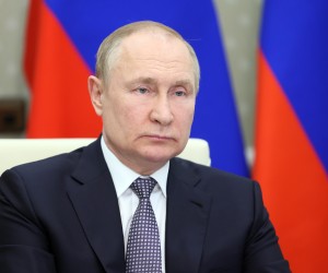 epa10031903 Russian President Vladimir Putin attends a BRICS Plus session involving the leaders of several invited states during the 14th BRICS summit in virtual format, via a video call at the Novo-Ogaryovo state residence, outside Moscow, Russia, 24 June 2022.  EPA/MIKHAIL METZEL / KREMLIN / SPUTNIK / POOL MANDATORY CREDIT