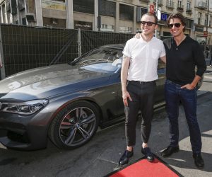 VIENNA, AUSTRIA - JULY 23: Simon Pegg andTom Cruise arrive at the world premiere of 'Mission: Impossible - Rogue Nation' at the Opera House (Wiener Staatsoper) on July 23, 2015 in Vienna, Austria. (Photo by Franziska Krug/Getty Images for BMW)