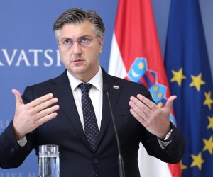 02.06.2022., Zagreb - Konferencija za medije nakon sastanka predsjednika Vlade Andreja Plenkovica i izvrsnog potpredsjednika Europske komisije za Valdisa Dombrovskisa.  Photo: Sanjin Strukic/PIXSELL