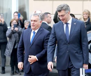 03.12.2018., Zagreb - U povodu sastanka na vrhu Srednjoeuropske inicijative predsjednik Vlade Andrej Plenkovic primio je u Banskim dvorima predsjednika vlade Madjarske Viktora Orbana. Photo: Patrik Macek/PIXSELL