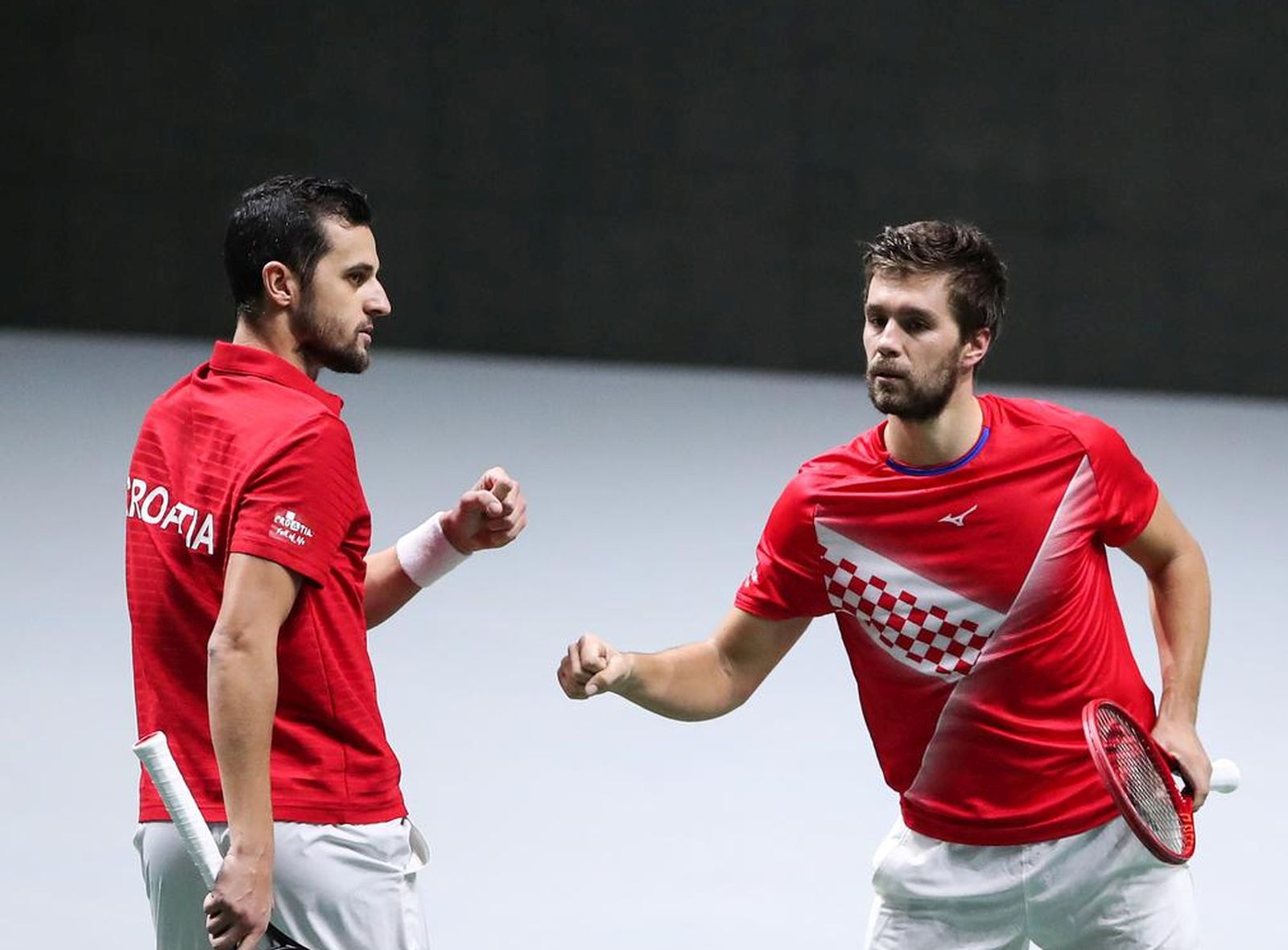 03.12.2021., Arena Madrid, Madrid, Spanjolska - Davis kup, polufinale, Hrvatska - Srbija. Mate Pavic i Nikola Mektic u trecem mecu igraju protiv Filipa Krajinovica i Novaka Djokovica Photo: Sanjin Strukic/PIXSELL